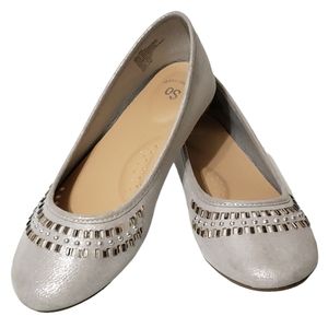 SO Kohls Sunhai Silver Dress Ballet Flats Girls SZ 4